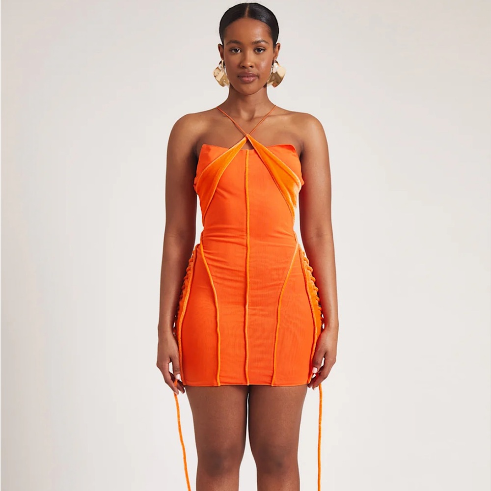 BBX Brand Orange Mesh Dress